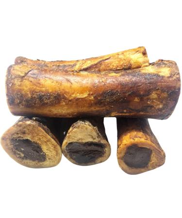 Natural Stuffed Marrow Bones - *(Pack of 5-6 INCH)* - Marrow Bones for Dogs - (Beef/Sweet Potato/Bacon and Cheese OR PB Stuffed) - Dog CHEW Treat - 100% Natural - (5 Pack - Beef)