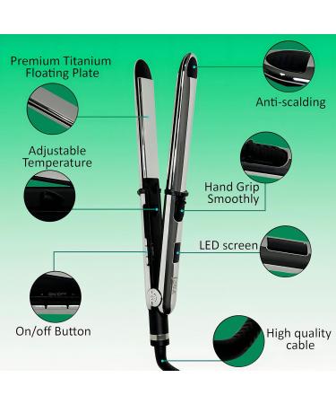 Salon Magic Pro Flat Iron | Professional Titanium Straightener & Styling Iron | Fast Heat Up to 450 F | Travel-Friendly LCD Display - Buy Online on GoSupps.com