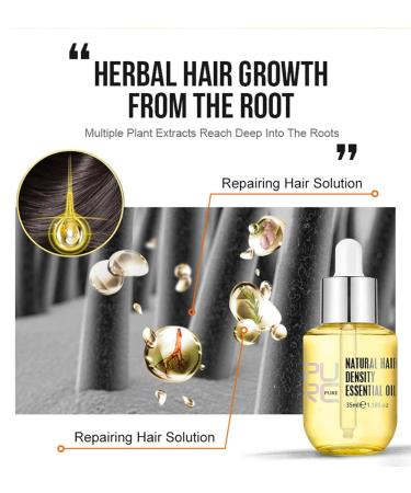 Purc Hair Growth Oil - Natural Density Serum for Fast Regrowth | 2PC Essential Hair Care for Men & Women - Buy Online on GoSupps.com