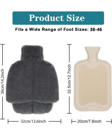 Buy Electric-Free Foot Warmer & Waist Cover for Pain Relief | 2L Hot Water Bottle for Cold Feet - Gray 35.5x30.5 cm | Ideal for Men & Women - Buy Online on GoSupps.com