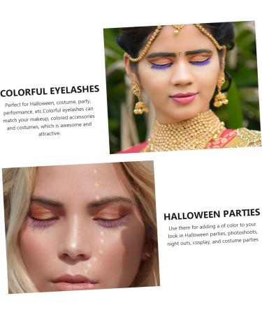 Beavorty 5pairs colored false eyelashes makeup eyelash Color Fiber Eyelash artificial eyelashes dramatic eyelashes Halloween Party Fake Eyelash eye lashes soft artificial fiber 3d cosmetic - Buy Online on GoSupps.com