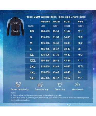 Flexel Neoprene Wetsuit Jacket Men | Windproof Thermal Wet Suit Top for Snorkeling, Scuba Diving, Kayaking | X-Large - Ice Blue - Buy Online on GoSupps.com