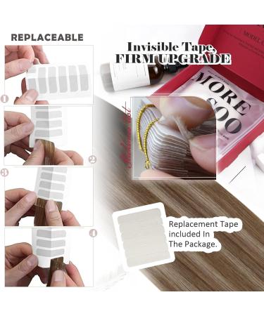 Moresoo Ombre Tape in Human Hair Extensions - Balayage Brown Root to Light Brown/Dark Honey Blonde - 16 Inch 20 Pieces - Buy Online on GoSupps.com
