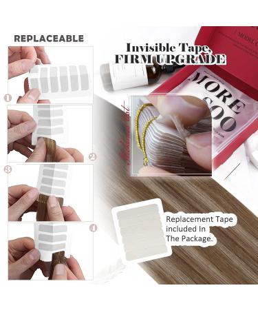 Moresoo Invisible Tape In Hair Extensions - Real Brown Ombre Tapes 60cm 20pcs/50g | Dark Brown to Gold Blonde - #4/10/16 - Buy Online on GoSupps.com