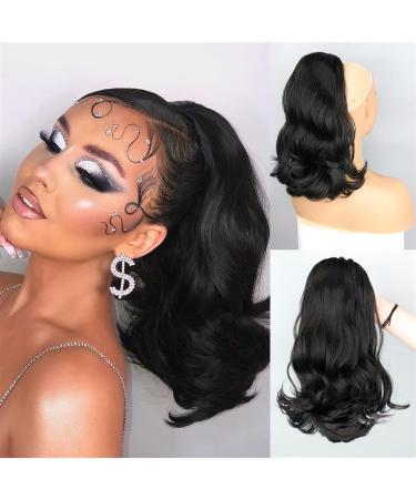 Ponytail Extensions Tail Hair Extension for Women Synthetic 18" Tail Warping Straight Drawstring Ponytail Hairpiece Black Pony for Women(Color:4) 45cm 4 - Buy Online on GoSupps.com