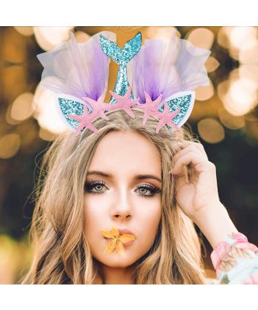 Frcolor Glitter Mermaid Headband - Blue Tail Princess Hairband for Girls | Party Favors & Accessories - Buy Online on GoSupps.com