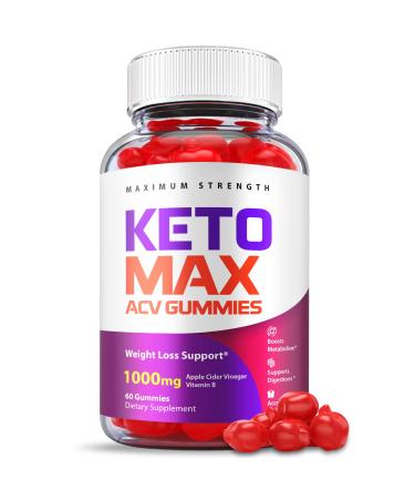 Keto Max ACV Gummies - Official Formula Vegan - Keto Max Gummies ACV with Apple Cider Vinegar 1000 mg Gummy Vitamin B12 B6 Beet Root Juice Pomegranate Juice Ketomax ACV Gummies (60 Gummies)