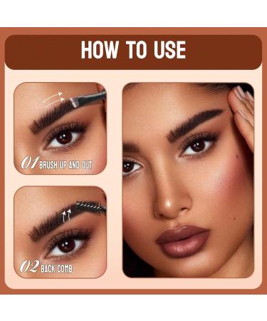EONFAVE Waterproof eyebrow gel 2in1 eyebrow gel brown and transparent eyebrow gel with brush quick drying and styling eyebrow color for natural looking eyebrows 05 dark brown - Buy Online on GoSupps.com