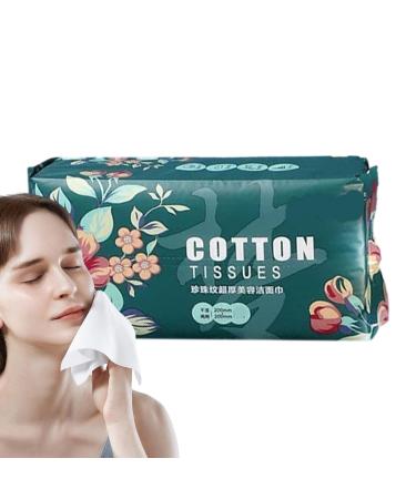 Facial Cotton Tissue | Thickened Facial Paper Towel Pearl Pattern Design | Large Face Towel Hygienic Dry Sheet for Face Washing Sensitive Skin Makeup Remover