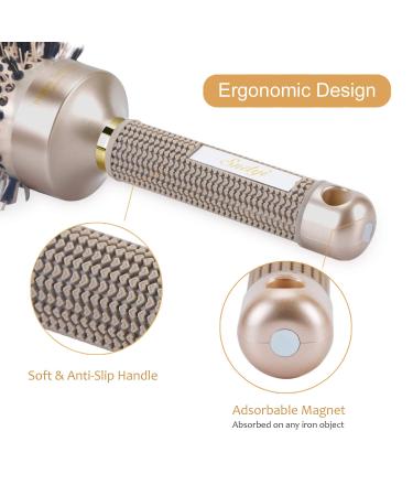 Sndyi Round Brush for Blow Drying - Nano Thermal Ceramic & Ionic Technology with Boar Bristles - Professional Styling Barrel Brush for Curling and Straightening (3.3 Inch Barrel) - Buy Online on GoSupps.com