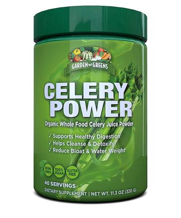 Garden Greens Celery Power Organic Celery Juice Powder - 40 Servings - 11.3 Oz.