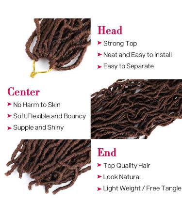 Croliya Faux Locs Crochet Hair 24 Inch 6 Packs Pre Looped Goddess Faux Locs Braids Synthetic Hair Extensions - 30# Color - Buy Online on GoSupps.com