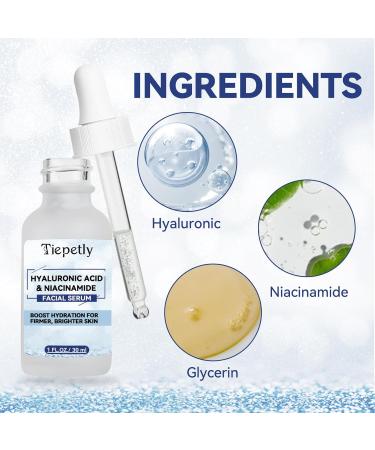 Premium Hydrating Hyaluronic Acid Serum - Anti-Aging Face Serum with Glycerin & Niacinamide for Men & Women | 30ml - Buy Online on GoSupps.com