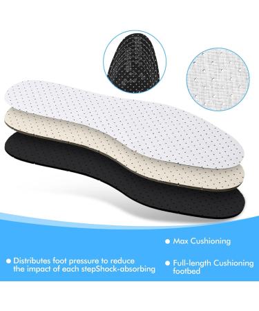 Buy WLLHYF 2 Pairs Ultra-Soft Breathable Shoe Insoles - Cut-to-Size Comfort Inserts for Men Women & Children - White & Gray - Buy Online on GoSupps.com