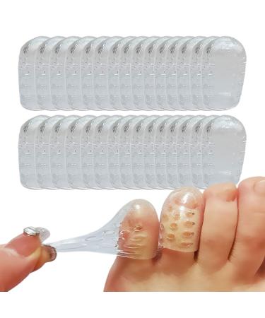 30 PCS Silicone Anti-Friction Toe Protector Transparent Pinky Toe Sleeves Toe Caps Toe Sleeve Protectors Toe Sleeves for Corns Blisters and Ingrown Toenails Transparent