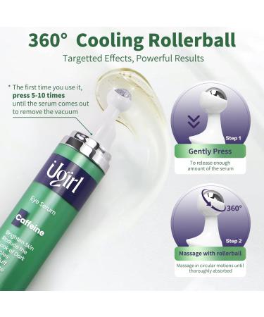 Eye Cream for Dark Circles & Puffiness - Anti-Aging Caffeine Serum with 360 Cooling Applicator | 0.5 Fl Oz | Perfect Stocking Stuffers for Women - Buy Online on GoSupps.com