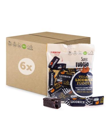 Super Fudgio Bio Bonbons - Lakritz - vegan and gluten -free - Organic caramel candies without palm oil - with organic coconut milk and coconut sugar |6x150g Lakritz 6 Pack