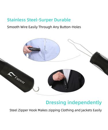 Button Hook and Zipper Pull: One-Handed Button Assist Device - Buy Online on GoSupps.com