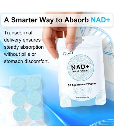 FULKELP NAD Patches for Women and Men 8 Hour Time-Release for Cellular Energy & Focus A New Kind of NAD Supplement with Nicotinamide Riboside Resveratrol CoQ10 30 Patches - Buy Online on GoSupps.com