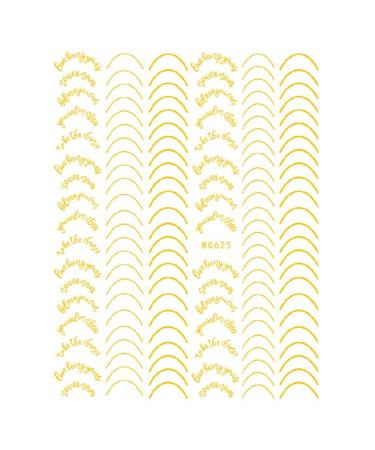 3D Geometry Decoration Striping Tape Decals Nail Sticker Nail Art Striping Tape(gold)