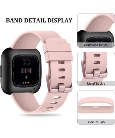 Vancle Silicone Sports Armband for Fitbit Versa | Replacement Bracelet for Versa 2 Versa Lite & SE - Pink (S) - Buy Online on GoSupps.com