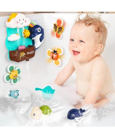 Joyreal Baby Bath Toys - Toddler Bath Toy for 18+ Months Baby Bath Tub Toy with 3 Suction Cup Spinner Toys & 2 Wind Up Bath Toys Gift for Boys Girls for 2 3 4 5 Year Old Standard Edition - Buy Online on GoSupps.com