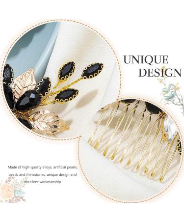 Bridal Rhinestone Hair Comb - Black Crystal Hair Piece for Wedding, Prom & Parties (B Gold) - Buy Online on GoSupps.com