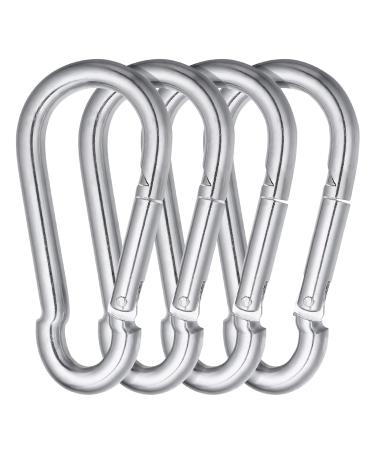 4.7 Inch Carabiner Clip Heavy Duty Large Carabiner Spring Snap Hook Steel Clip Quick Link Buckle M11x120mm 4pcs for Hammock Punching Bags Swing Chairs Gym Equipment Camping Hiking