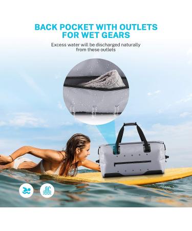 Gonex 60L 80L Extra Large Waterproof Duffle Travel Dry Duffel Bag Heavy Duty Bag with Durable Straps & Handles for Kayaking Paddleboarding Boating Rafting Fishing Gray 80L - Buy Online on GoSupps.com