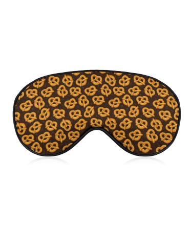 Cartoon Pretzel Sleep Mask for Women Adjustable Sleeping Eye Shades Cover with Elastic Strap