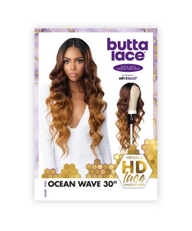Sensationnel Butta Ocean Wave Lace Front Wig - Pre-Plucked Natural Hairline - Human Hair Blend - 30 Inches (1B) - Buy Online on GoSupps.com