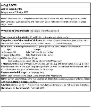 Greenway Biotech, Inc. Magnesium Chloride USP Supplement 100% Edible Cloruro de Magnesio Comestible Powder (Pharmaceutical Grade)- (4 Pounds) - Buy Online on GoSupps.com