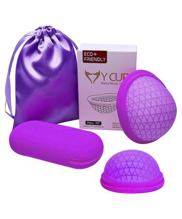 Menstrual cup menstrual disc menstrual disc periodic disc reusable & exhaustive silicone-mental cup set ideal for active women sport swimming (S+L)