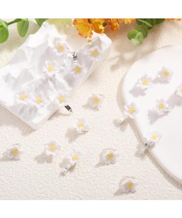 Ouligay 20 Pcs White Flower Hair Clips - Mini Floral Hair Accessories for Weddings & Women - Buy Online on GoSupps.com