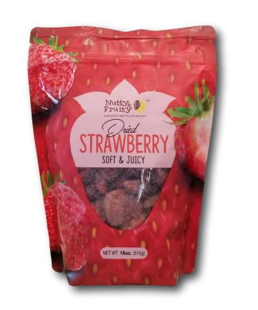 Nutty & Fruity Dried Strawberry- Soft and Juicy 1.12 Pound (Pack of 1)