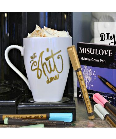 MISULOVE Metallic Marker Pens - Set of 10 Colors for Black Paper, Rock Painting, Crafts, Ceramics - Medium Tip - Buy Online on GoSupps.com