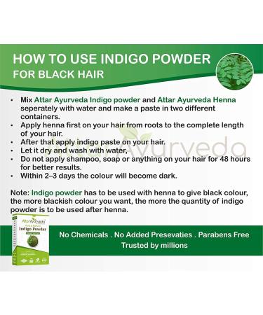 Attar Ayurveda Indigo Powder For Black Hair 200gm - Buy Online on GoSupps.com