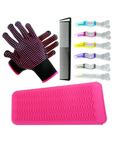 Heat Resistant Gloves for Hair Styling Curling Iron Glove Heat Resistant Gloves Heat Resistant Mat Curling Wand Mix