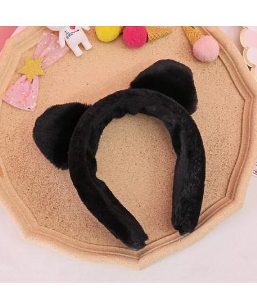 Cat Ears Plush Headband - Simple and Cute Wide-Brimmed Headband for Girls in Black - Buy Online on GoSupps.com