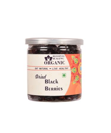 Blessfull Healing Organic Dried Black Berries 300 Gram Airtight Container (Packing May Vary)