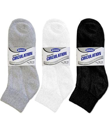 9 Pairs Diabetic Ankle Circulatory Socks Men | Loose Fit Size 10-13 | Health Support - Buy Online on GoSupps.com