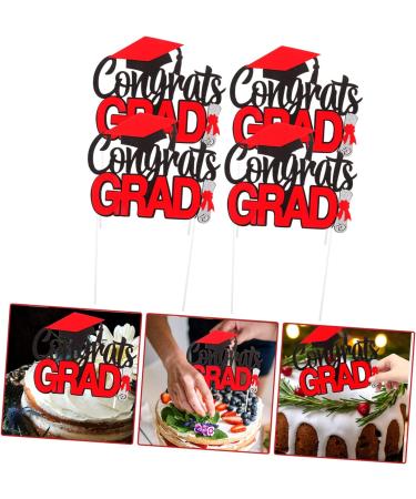 16 pcs Graduation row grad cake topper graduation cake insert 2023 cake toppers Graduation Decorations Class of 2023 Grad Picks snacking cakes cupcake topper appetizer mini Paper Redx4pcs 14X7.5CMx4pcs - Buy Online on GoSupps.com