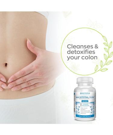 Organic Health Labs Max Intestinal Flow - Natural Colon Cleanse & Detox for Bowel Regulation | 60 Veggie Capsules - Buy Online on GoSupps.com