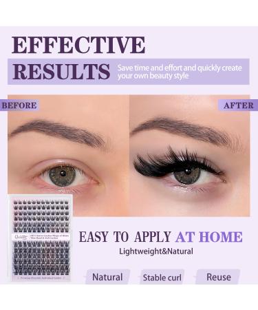 Qeelasee DIY d Curl Eyelash Clusters - 144pcs Natural 0.07 50D Wispy Volume Lashes (8-18mm) - Perfect for Stunning Looks - Buy Online on GoSupps.com