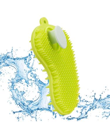 Face Scrubber Silicone Body Scrubber loofah Scalp Scrubber Lathers Well Easy Clean Good Anti-Slip Effect Upgrade 2 in 1 exfoliating Brush Suitable for People and Pets YELLOW