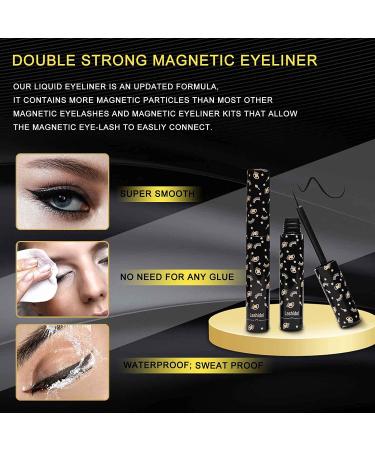 LASHIDOL Magnetic Eyelashes & Eyeliner Set - Natural Look, Reusable & No-Glue Needed - 10 Pairs - Pack of 1 - Buy Online on GoSupps.com