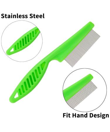 Molain Cat Dog Flea Comb Set - 4-Piece Pet Grooming & Tear Stain Remover Combs (Green) | International Shipping Available - Buy Online on GoSupps.com