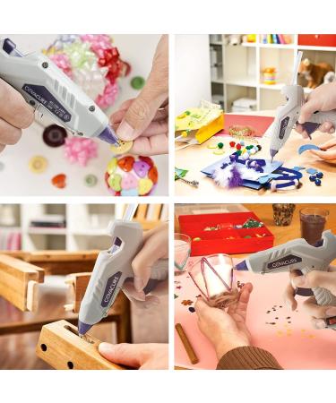 Covacure Kids Hot Glue Gun Kit with 40 Glue Sticks - Fast Heating & Drip Proof for Arts, Crafts, DIY - Includes Finger Protectors & Base Stand - Buy Online on GoSupps.com