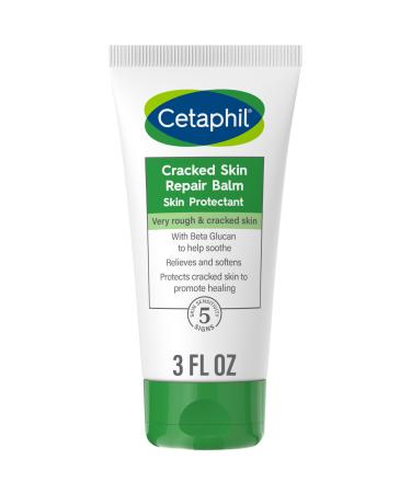 Cetaphil Cracked Skin Repair Balm 3 oz For Very Rough & Cracked Sensitive Skin Protects Soothes & Restores Deeper Cracks Hypoallergenic Fragrance Free (Packaging May Vary) 3 Ounce (Pack of 1) Cracked Skin 3oz