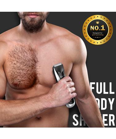 Men's Electric Body Hair Trimmer with LED Light - SkinSafe Guard, Rechargeable, Waterproof - Ideal for Male Groin Hair Grooming - Buy Online on GoSupps.com